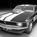 Classic Sports Car With Black And White Stripes Vintage Two Door Design