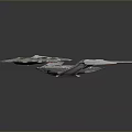 Futuristic Spaceship Model With Sleek Design And Metallic Finish Details