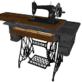 Vintage Sewing Machine Table With Wooden Top Drawers And Metal Legs