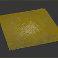 Natural Square Stone Slab With White Circular Center And Brown Green Surface On Black Background