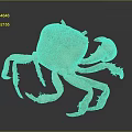 Orange Brown Crab Whole Body With Legs And Claws On Dark Reflective Surface