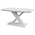 Modern Contemporary Table With White Top Sleek Metal Frame And Black Base