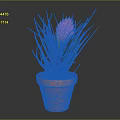 Vibrant Houseplant With Long Green Leaves And Pink Flower In Orange Pot
