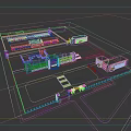 Aerial View Planning of Modern Building Complex With Green Spaces And Road Layout