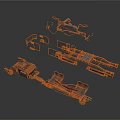 Industrial Mechanical Equipment With Structural Metal Frames Brackets And Cables