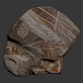 Natural Unique Stone With Brown And White Striped Texture In Irregular Shape