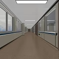 Clean Hospital Room Interior With Two Beds White Walls Green Stripe And Wooden Doors