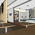 Yamei Home Furnishing Store Interior With Sofa Coffee Table And Display Areas