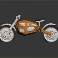 Orange Motorcycle With Silver Accents And Stylish Wheels On Reflective Surface