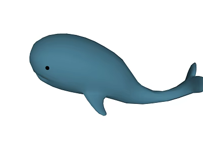 Cartoon Blue Whale As Friendly Aquatic Animal With Simple Design And Round Shape 3d model