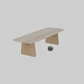 Modern Dining Table With Wooden Legs And Smooth Marble Top Minimalist Design