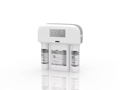 Household Water Purifier With Dual Filters White Modern Design For Efficient Home Filtration 3d model