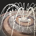 Decorative Garden Ornament Circular Fountain With Multi Layered Stone Design And Water Jets