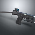Modern Black Tactical Firearm With Red Dot Sight And Flashlight Attachment 3d model
