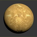 Venus Planet Surface With Yellow Brown Texture And Detailed Terrain Features