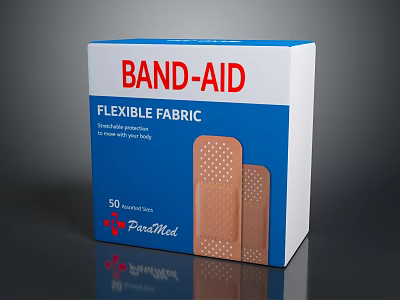 PaceMed Band Aid Flexible Fabric Soft Comfortable Adhesive Bandages 50 Count Pack 3d model