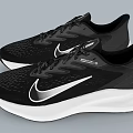 Black And White Running Shoes With Mesh Upper Breathable Athletic Design