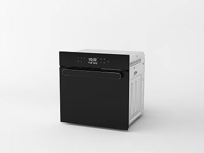 Modern Black And White Kitchen Dishwasher With Digital Control Panel And Sleek Design 3d model