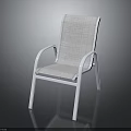 White Modern Durable Chair With Armrests Mesh Seat And Backrest Design