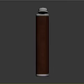 Brown Leather Wrapped Flask With Metal Lid And Stitching Details Design