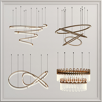 Modern chandelier combination 3d model