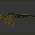 Realistic Standing Dinosaur Model Featuring Head Crest Spotted Brown Green Body And Long Tail