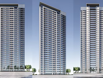 Modern Residential Building Simple High-rise Residential Building 3d model