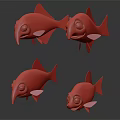 Animated Blue Cartoon Fish Characters With White Spots And Playful Expressions