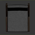 Minimalist Leisure Chair With Wooden Frame And Striped Fabric Backrest Seat Cushion