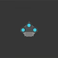 Futuristic Interstellar Spaceship With Blue And White Hull And Dual Blue Lit Engines