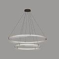 Modern Double Ring Transparent Chandelier With Hanging Metal Wires For Interior Design