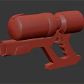 Futuristic Sci Fi Energy Weapon Featuring Metallic Body Teal Accents And Grip