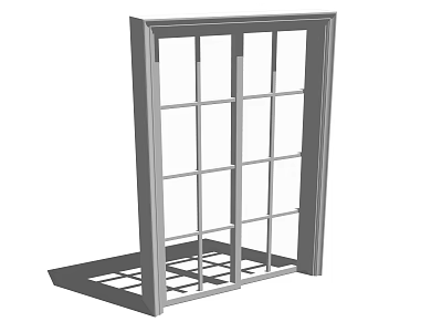 Sliding Door with Metal Frame and Glass Panels for Modern Interior Use 3d model