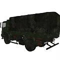 Military Camouflage Truck With Canvas Covered Cargo Bed For Army Transport