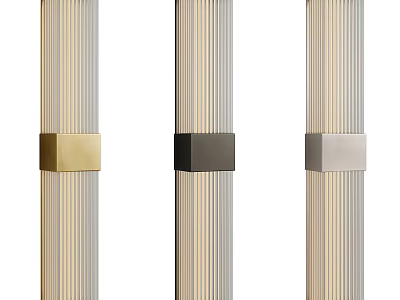 Modern Striped Wall Lamp Design In Gold Black And Silver Colors 3d model