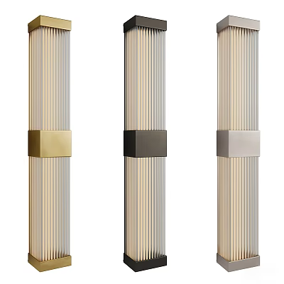 Modern Striped Wall Lamp Design In Gold Black And Silver Colors 3d model