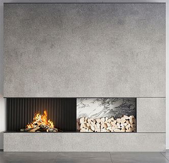 Modern Fireplace 3d model