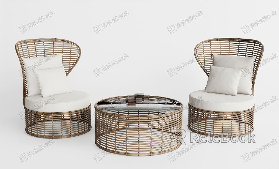 Nordic Casual Sofa Set Rattan Casual Table and Chair Set model