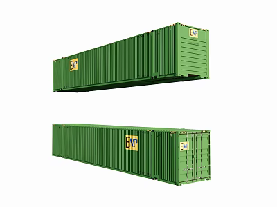 High Quality Green Industrial Shipping Containers Featuring EMP Logo For Logistics And Storage 3d model