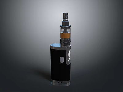 Modern Black Vaping Device for Daily Use as Household Item with Transparent Tank 3d model