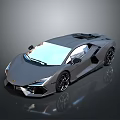 Gray Luxury Sports Car With Sleek Body Black Wheels And Roof Vents