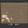 Vintage Suitcase With Brown Grid Pattern Cartoon Bear Design Blue Handle And Metal Lock