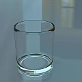 Transparent Glass Cup Placed On Smooth Light Colored Surface With Reflection 3d model