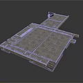 Industrial Metal Grate Platform Structure With Multi Panel Textured Surface And Small Equipment Unit