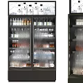 Glass Door Commercial Display Refrigerators Filled with Assorted Bottled Drinks 3d model