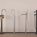 Stylish Modern Freestanding Bathroom Faucets with Handheld Hose in Gold Silver Black