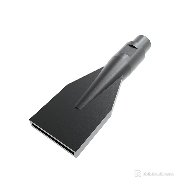 Black Metal Industrial Tool Component With Conical Tip And Flat Base Design 3d model