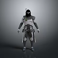 Sci Fi Warrior Character With Tactical Armor Helmet And Sword Design