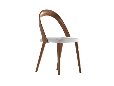 Modern Leisure Chair With Wooden Frame And White Comfortable Cushion Seat 3d model