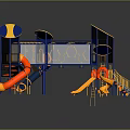 Colorful Children's Playground Equipment With Slides And Climbing Structures